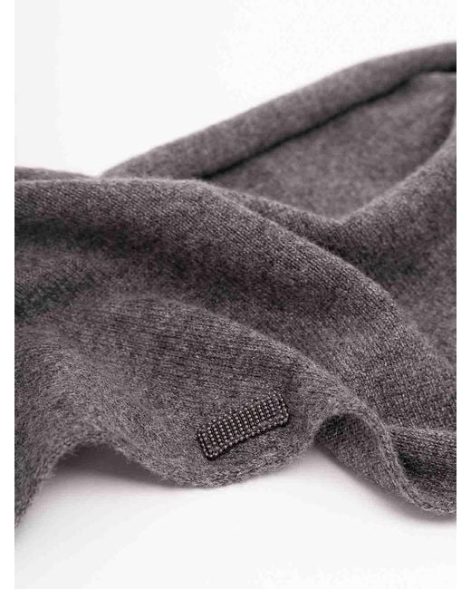Brunello Cucinelli Gray Cashmere Scarf
