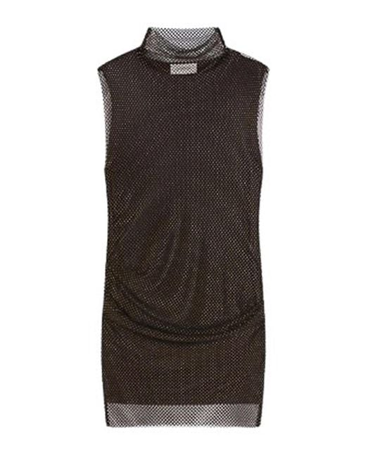 Sportmax Brown Empoli Sleeveless Dress With Rhinestones By