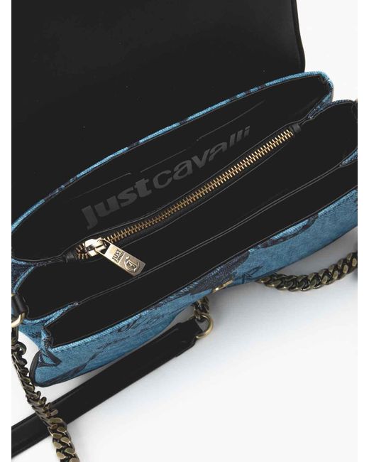 Just Cavalli Blue Leather Bag