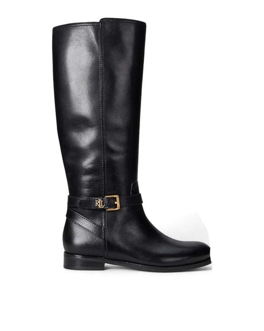 Ralph Lauren Black Brooke Tll 2-Boots-Tall Boot