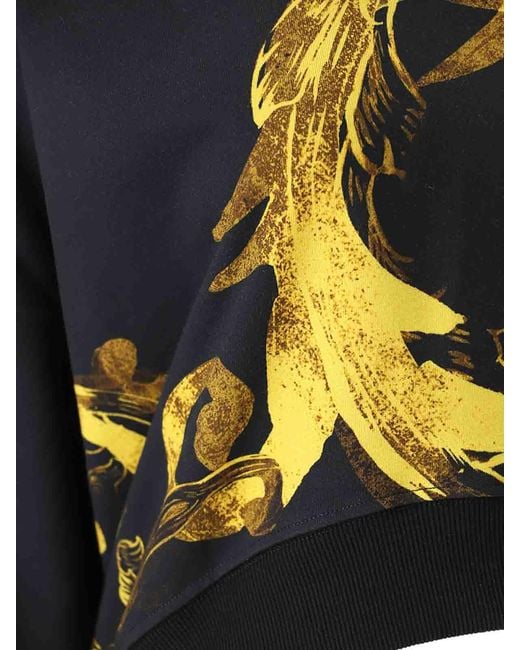 Versace Jeans Couture Black Watercolor Baroque Sweatshirt