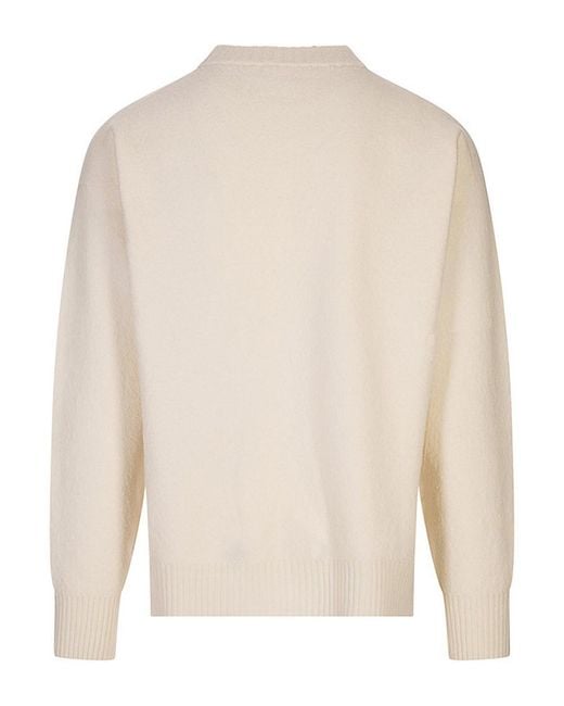 Jil Sander White Oversized Medium-Weight Wool Sweater for men
