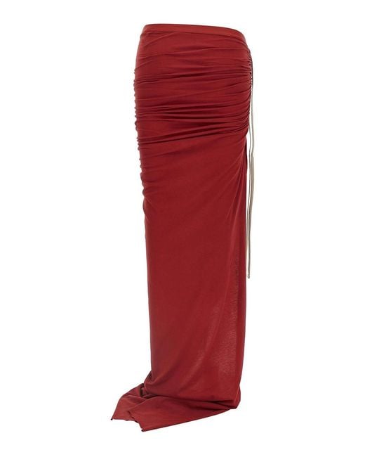 Rick Owens Red Skirt Moncler