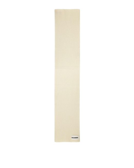 Jil Sander White Wool Scarf for men