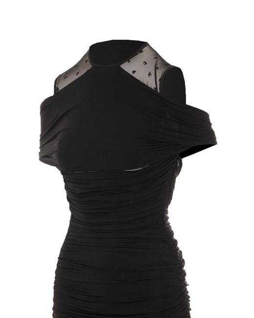 MARINE SERRE Black Long Dress