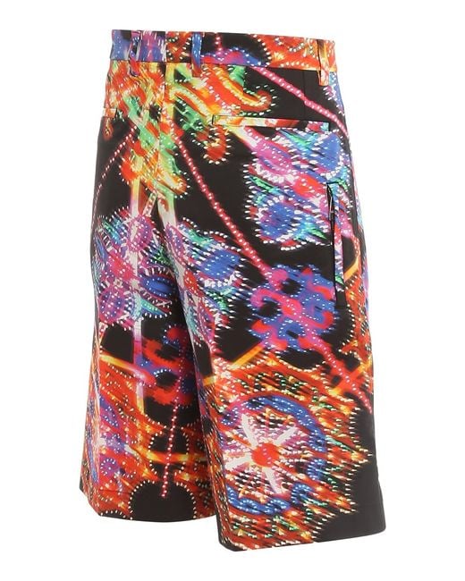 Dolce & Gabbana Red Printed Bermuda Shorts for men