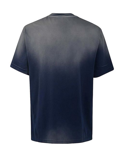 Versace Blue T-shirt Jersey Fabric Degrade Overdye for men