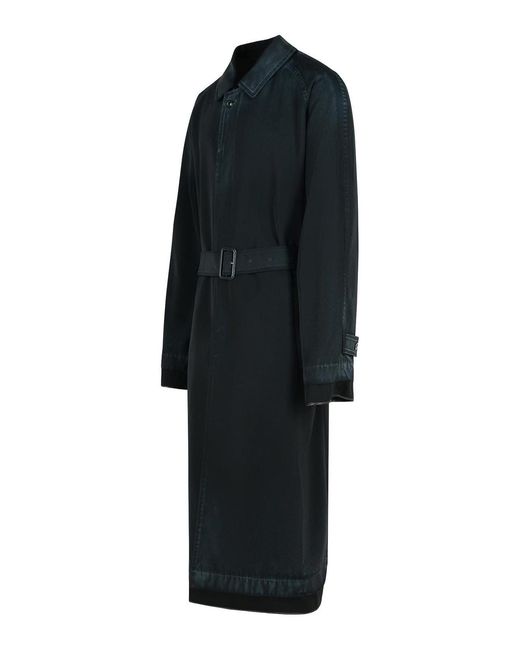Maison Margiela Black Virgin Wool Trench Coat for men