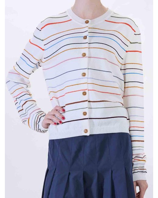 Paul Smith White Cardigan Riga Estiva Ps