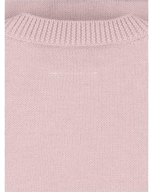 MM6 by Maison Margiela Pink Logo Sweater for men