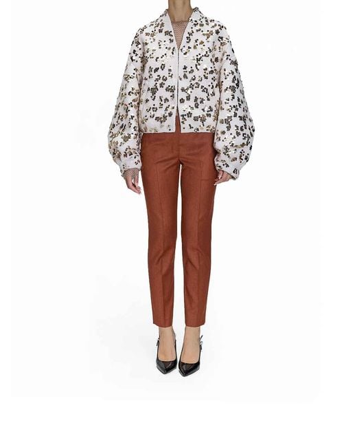Genny White Bomber Paillettes
