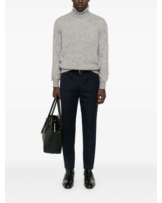 Brunello Cucinelli Gray Melange Turtleneck Sweater for men