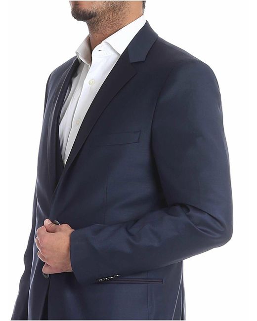 Karl Lagerfeld Blue Two-Button Wool Dress for men