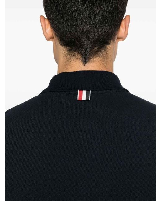 Thom Browne Black Cotton Polo Shirt for men