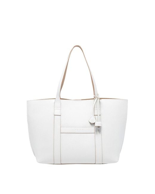 Hogan White Medium Script Shopping Bag