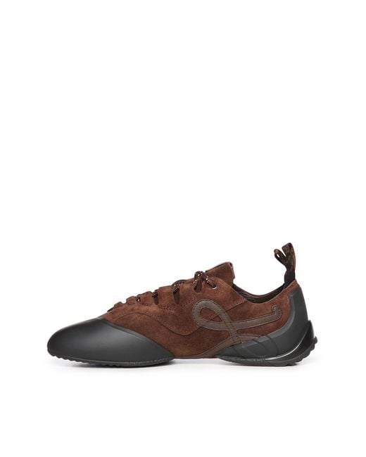 Loewe Brown Suede Grip Sneaker