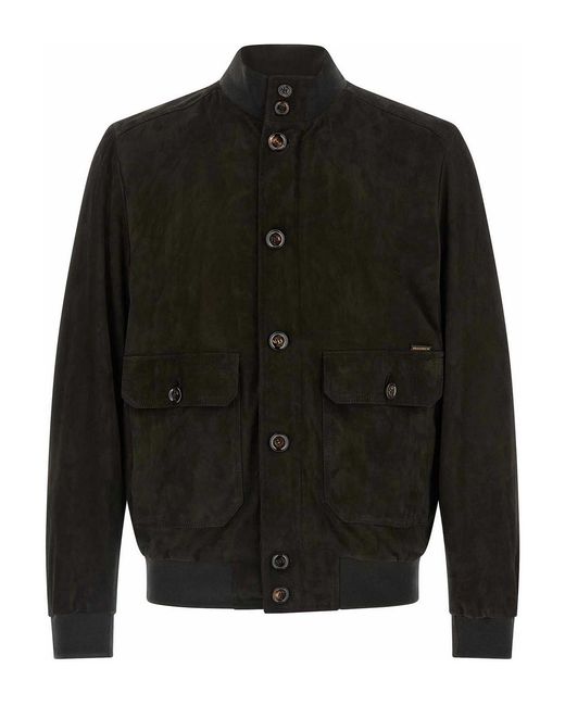 Moorer Black Carlos Bomber Jacket for men
