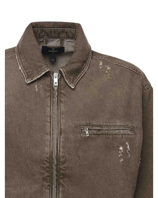 Represent Denim Jacket in Brown for Men | Lyst UK