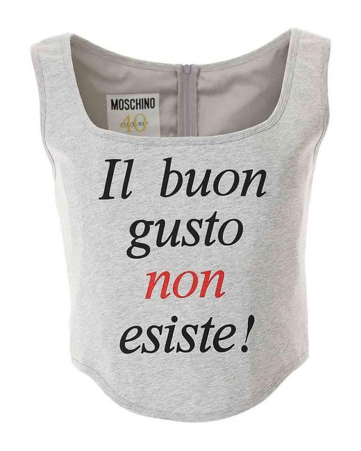 Moschino Gray Archive Catwalk Top