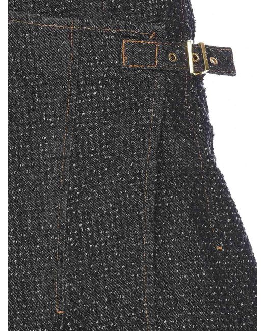 Ganni Gray Fluffy Denim Wrap