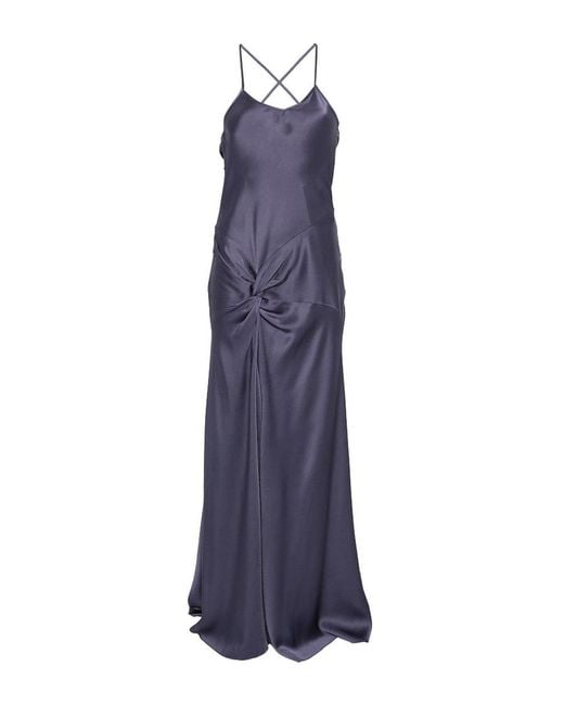 Victoria Beckham Purple Scoop Neck Maxi Dress