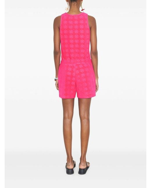 Tory Burch Pink Logo Cotton Shorts