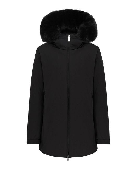 Colmar Black Waterproof Down Jacket With Fur