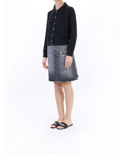 Marc Jacobs Blue Cableknit Charm Cardigan