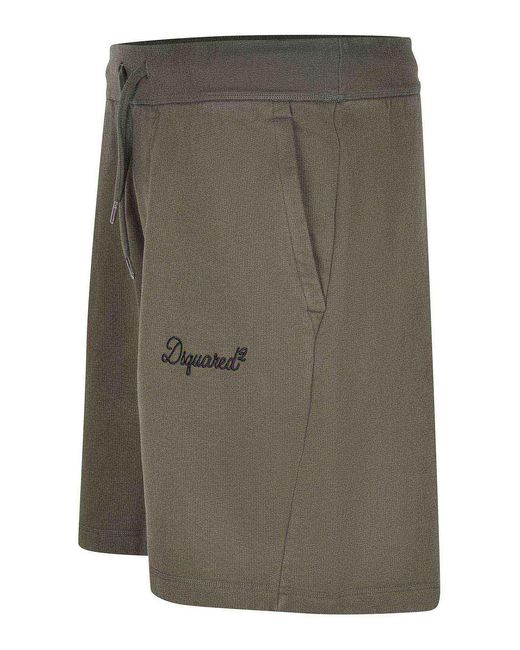 DSquared² Green Bermuda Shorts Made Of Coton for men