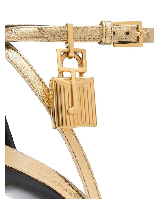 Tom Ford White Golden Patent Leather Stiletto Pumps