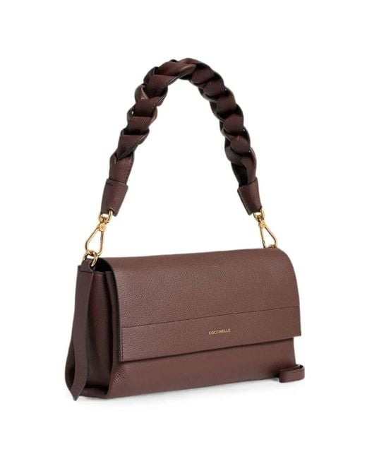 Coccinelle Brown Handbag Double Grainy Leather