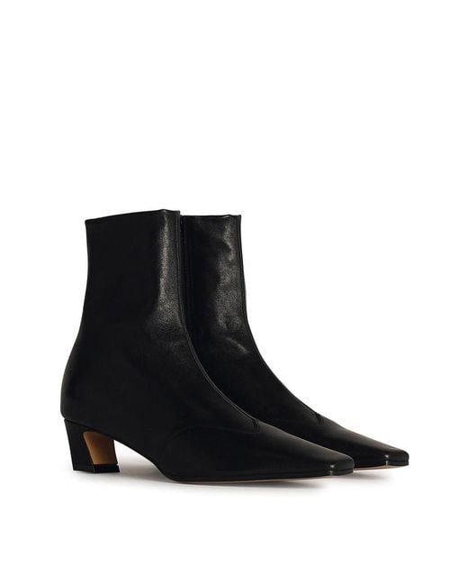 Khaite Black 40Mm Nevada Square-Toe Ankle Boots