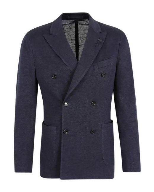 Lardini Blue Giacca Uomo Jersey Drop 7 Reg for men