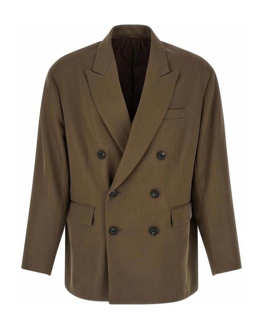Ssstein Green Double-Breasted Blazer for men