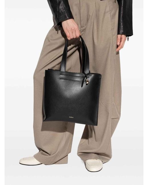 Furla Black Divide Medium Tote Bag