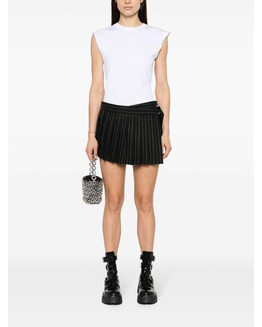 Rabanne White Cotton T-Shirt With Chain Detail