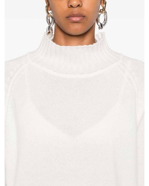 Be You White Cashmere Turtle-Neck Sweater