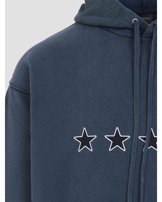 Balenciaga Blue Oversized Hoodie for men