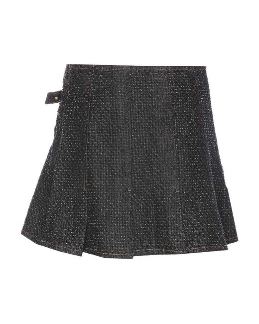 Ganni Gray Fluffy Denim Wrap