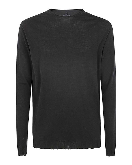 MD75 Black Classic Round Neck Pullover for men
