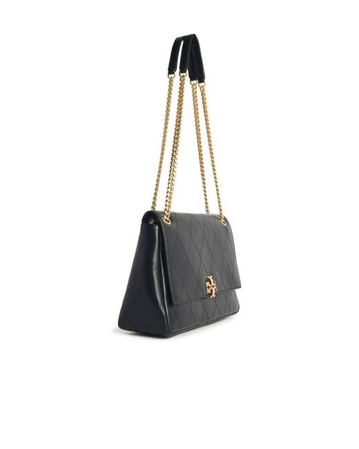 Tory Burch Black Medium Charlie Leather Shoulder Bag