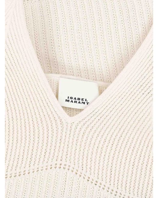 Isabel Marant White Ribbed Tank Top