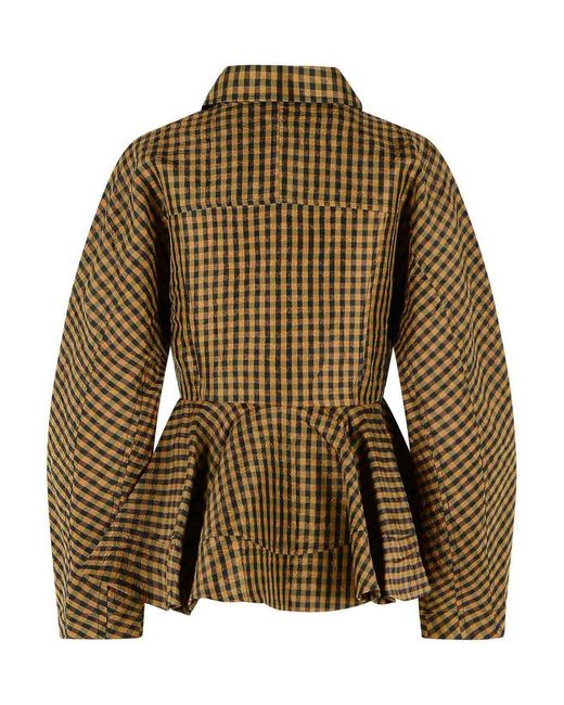 Ganni Green Two-Tone Polyester Shirt