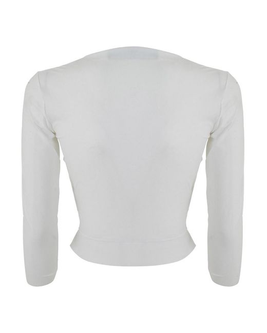 La Petite Robe Di Chiara Boni White Severa Long Sleeves Top