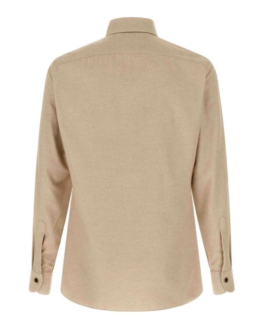 Camicia Di Flanella di Borriello in Natural da Uomo