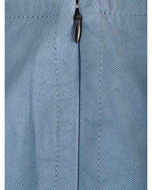 Stand Studio Blue Leather Mini Skirt
