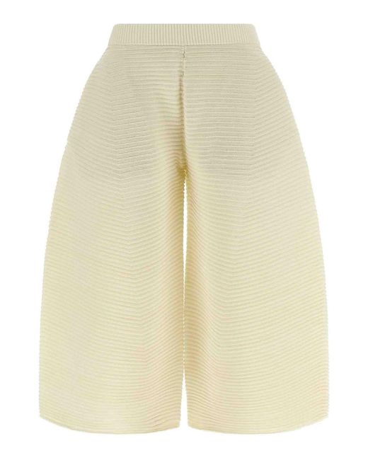 Issey Miyake Natural Corrugated Knit Pants