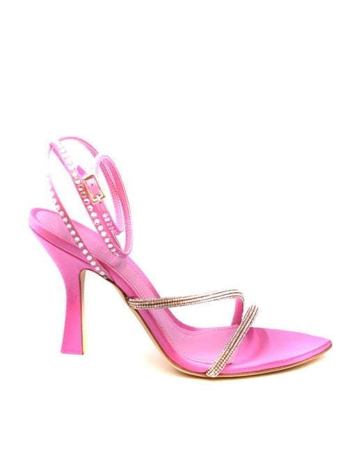 3Juin Pink Satin Sandals