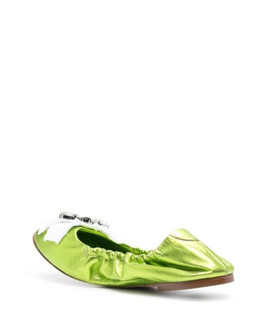 Casadei Green Ballet Flats