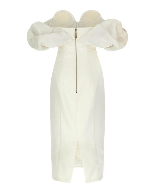 Elisabetta Franchi White Off-The-Shoulder Dress